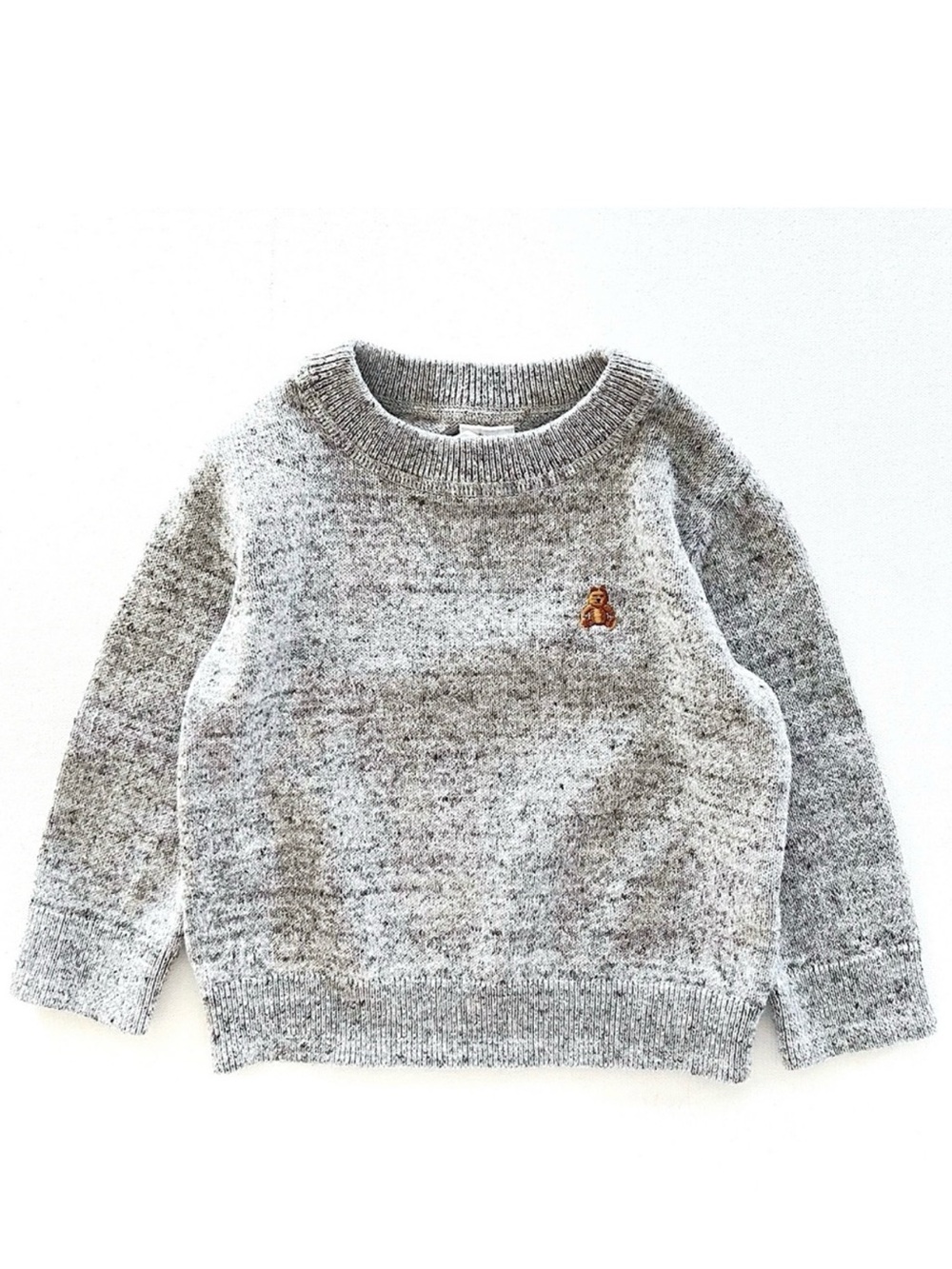 Baby Gap Crewneck Sweater Brannan Bear in Light Heather Grey Size 12-18 Months